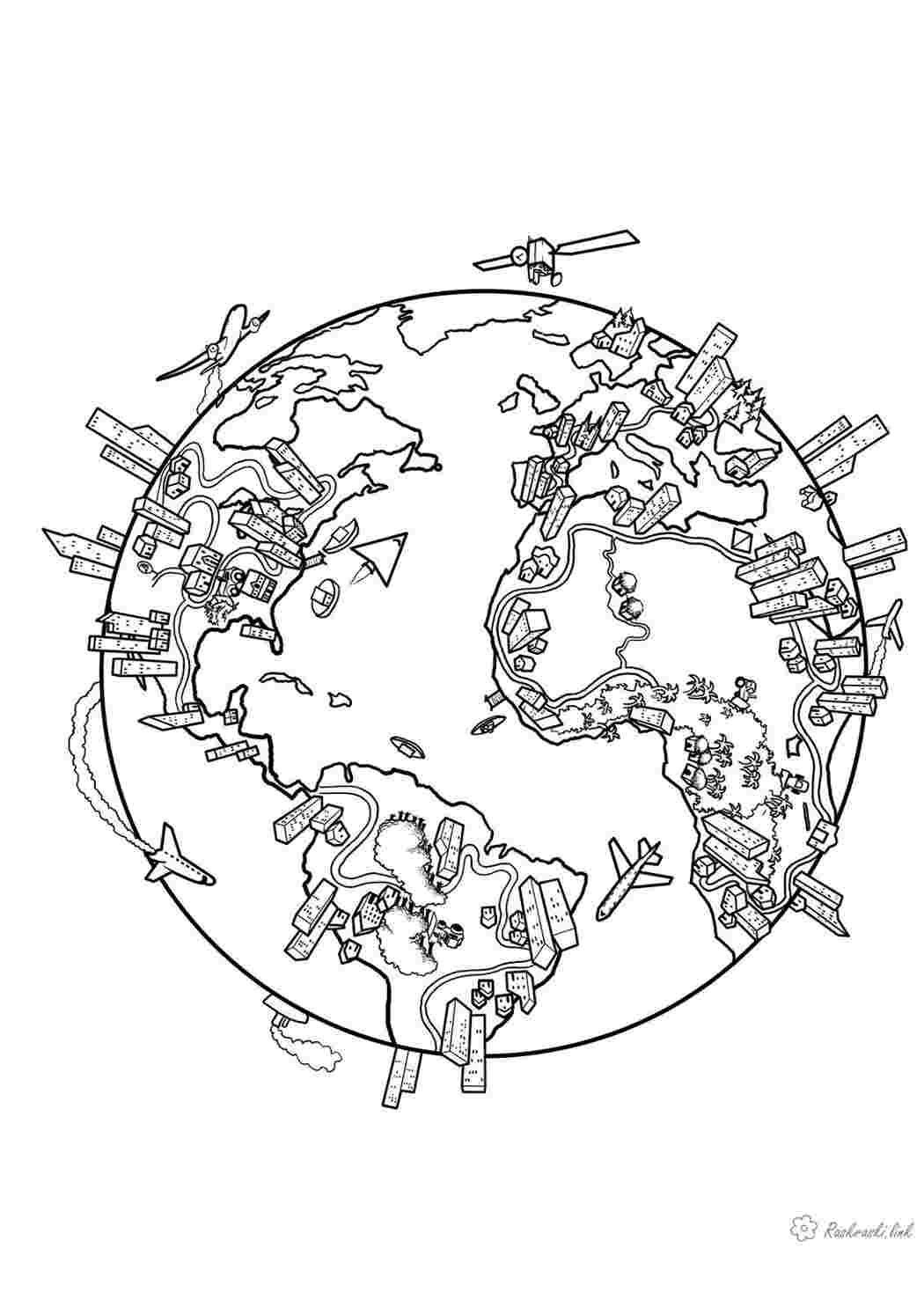 Спутники вокруг земли Скачать раскраски для мальчиков