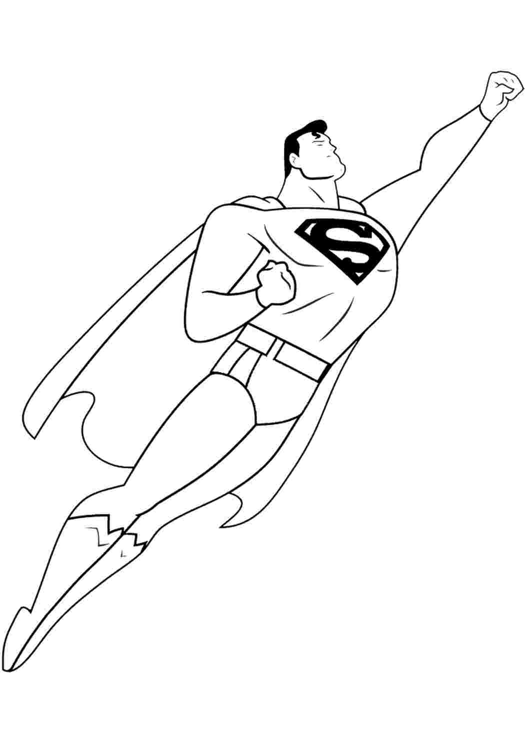 Полёт Супермена - раскраска Раскраски скачать и распечатать бесплатно.