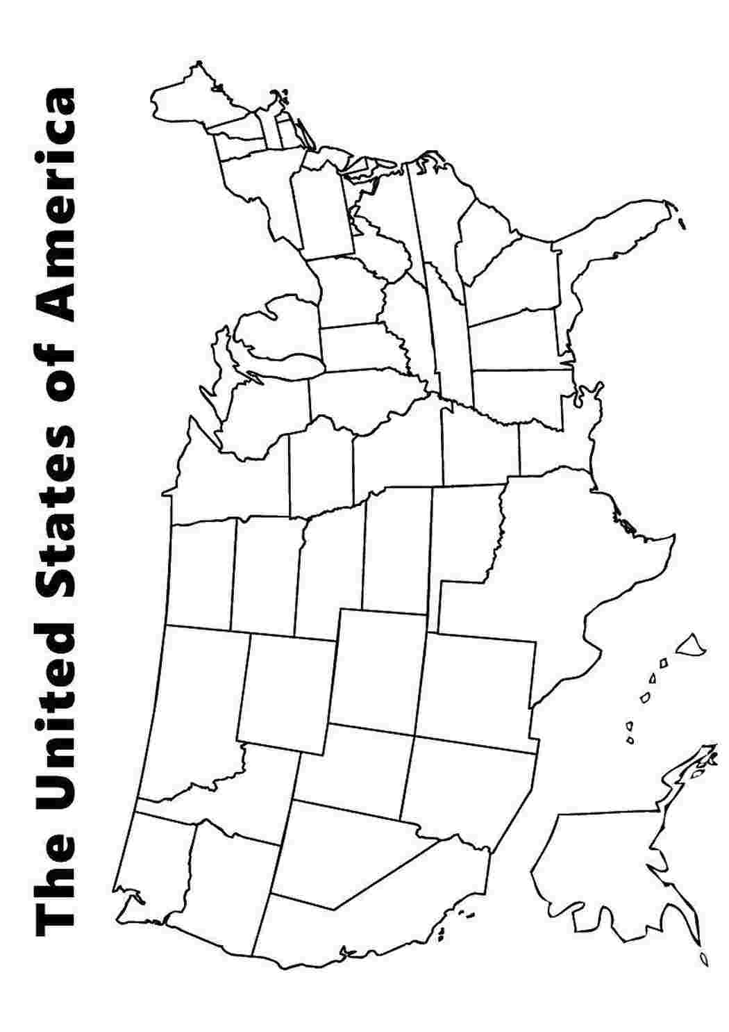 Раскраски Карта америки США карта, Америка, США