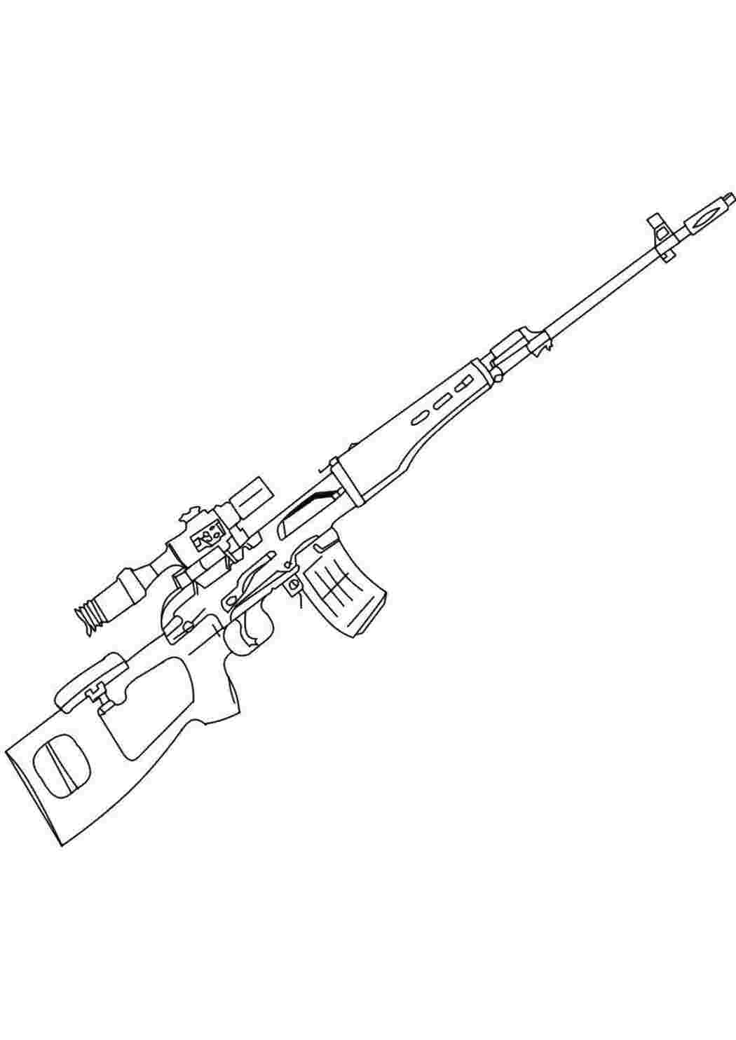 Раскраски Снайперское ружье оружие снайпер, ружье