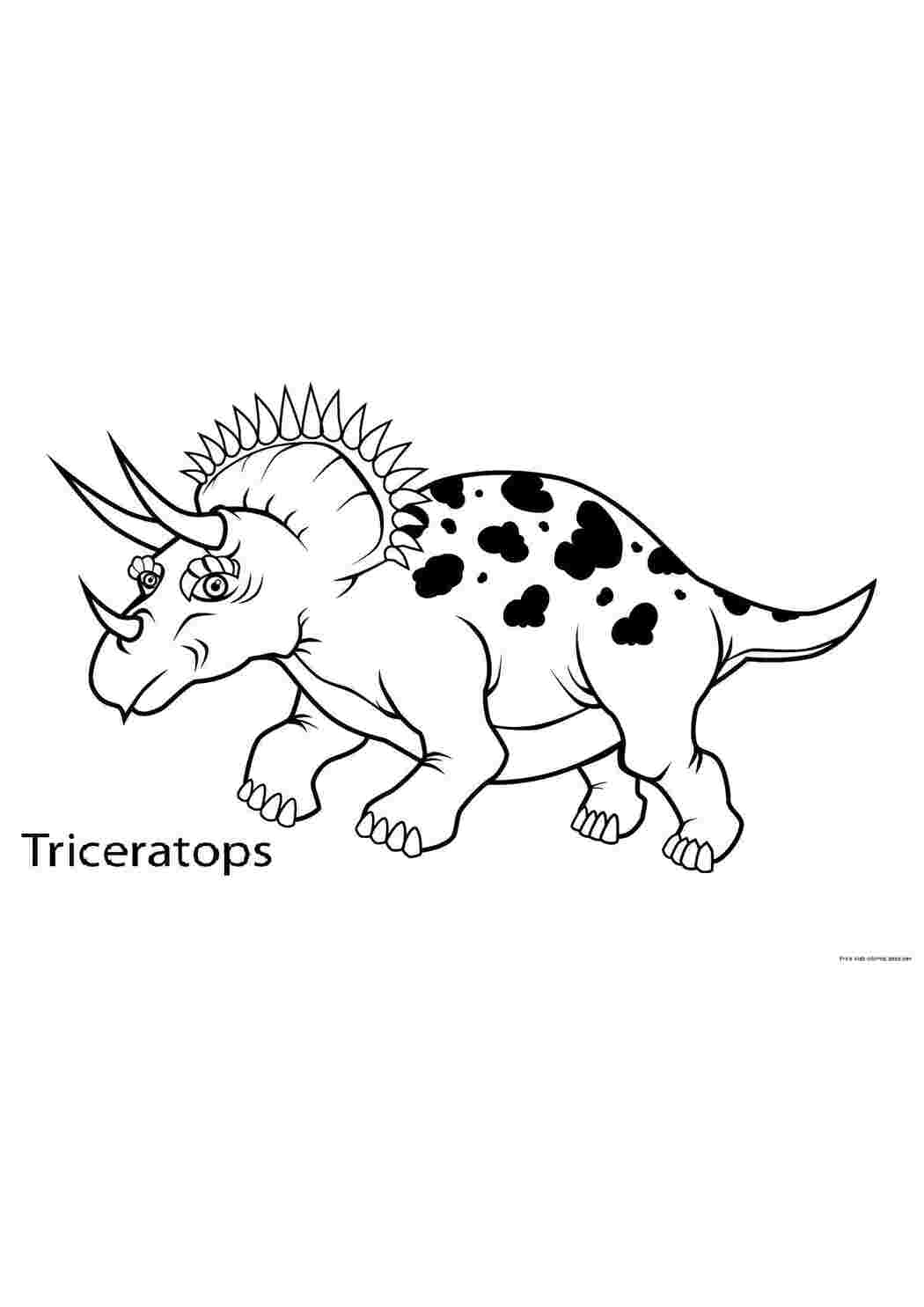 Раскраски Трицератопс динозавр Динозавры