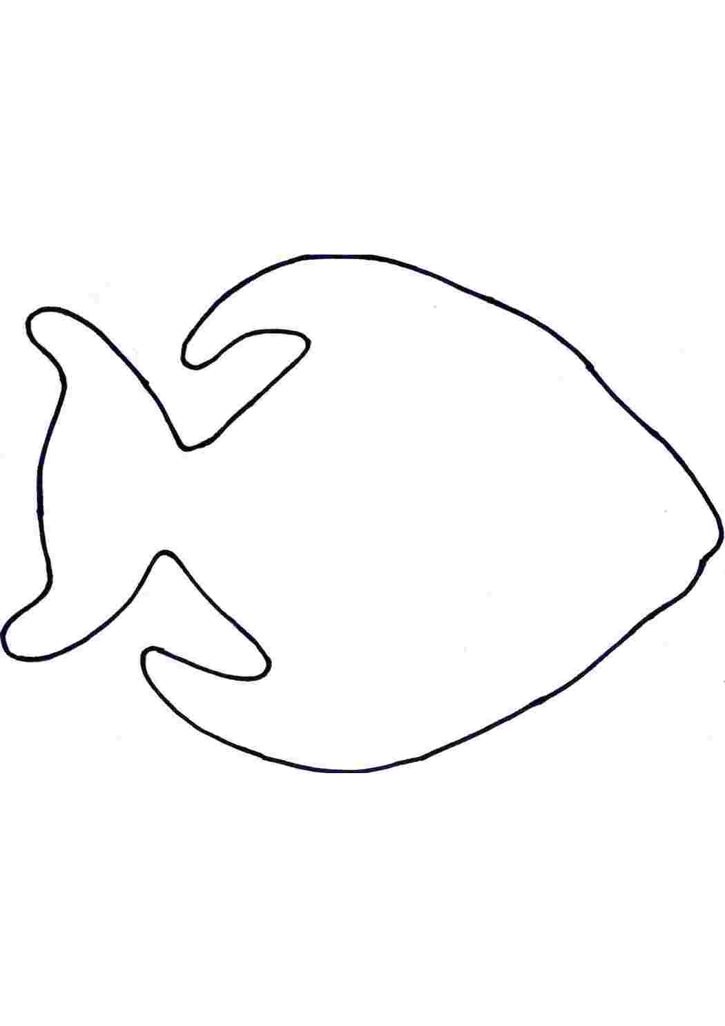 Раскраски большая рыбка контур для вырезания из бумаги Раскраски рыбы 