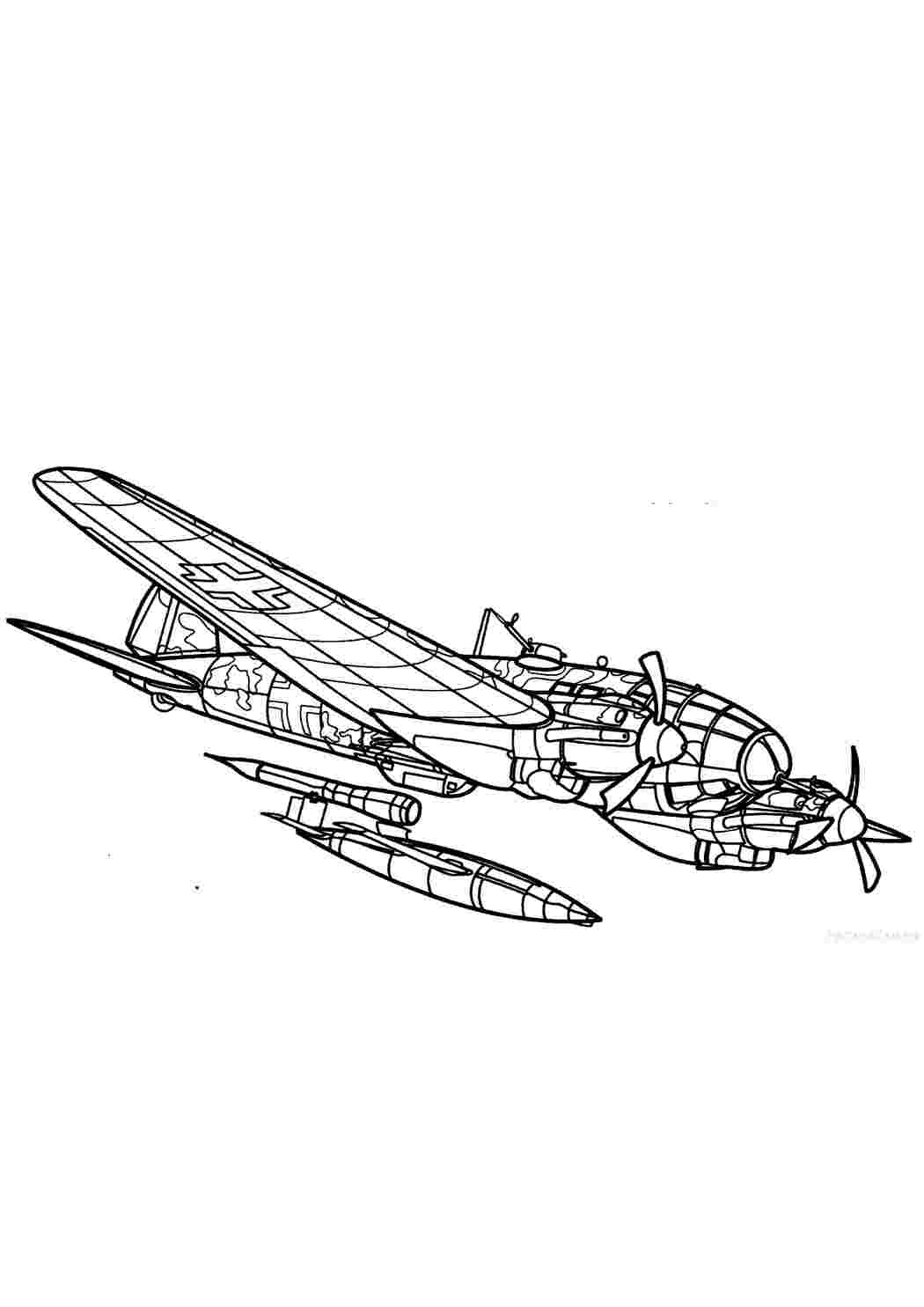 раскраски с военными самолетыми