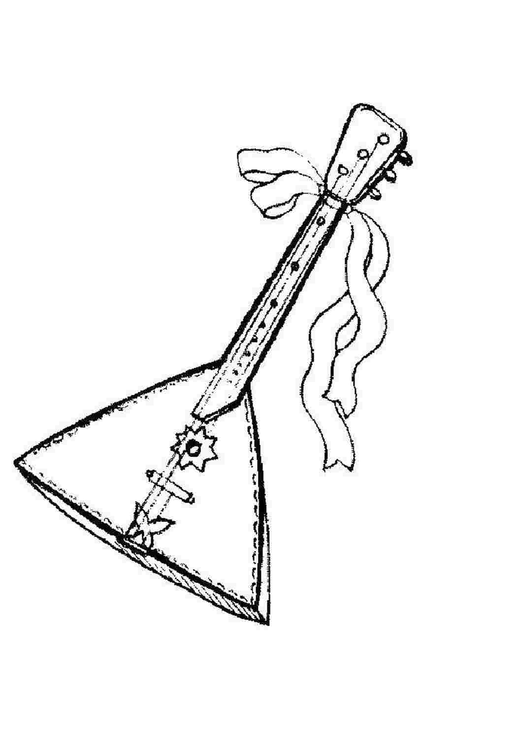 Раскраски Балалайка музыкальные инструменты музыкальный инструмент , балалайка