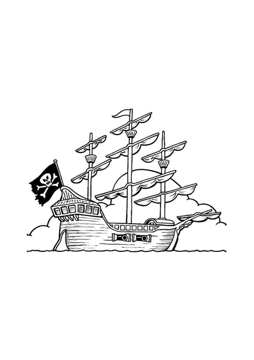 Плакат-раскраска А2 Hatber «Пиратский корабль»