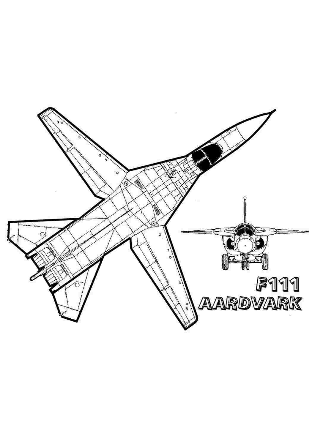 Раскраски картинки на рабочий стол онлайн Самолет ф111 Раскраски для мальчиков бесплатно