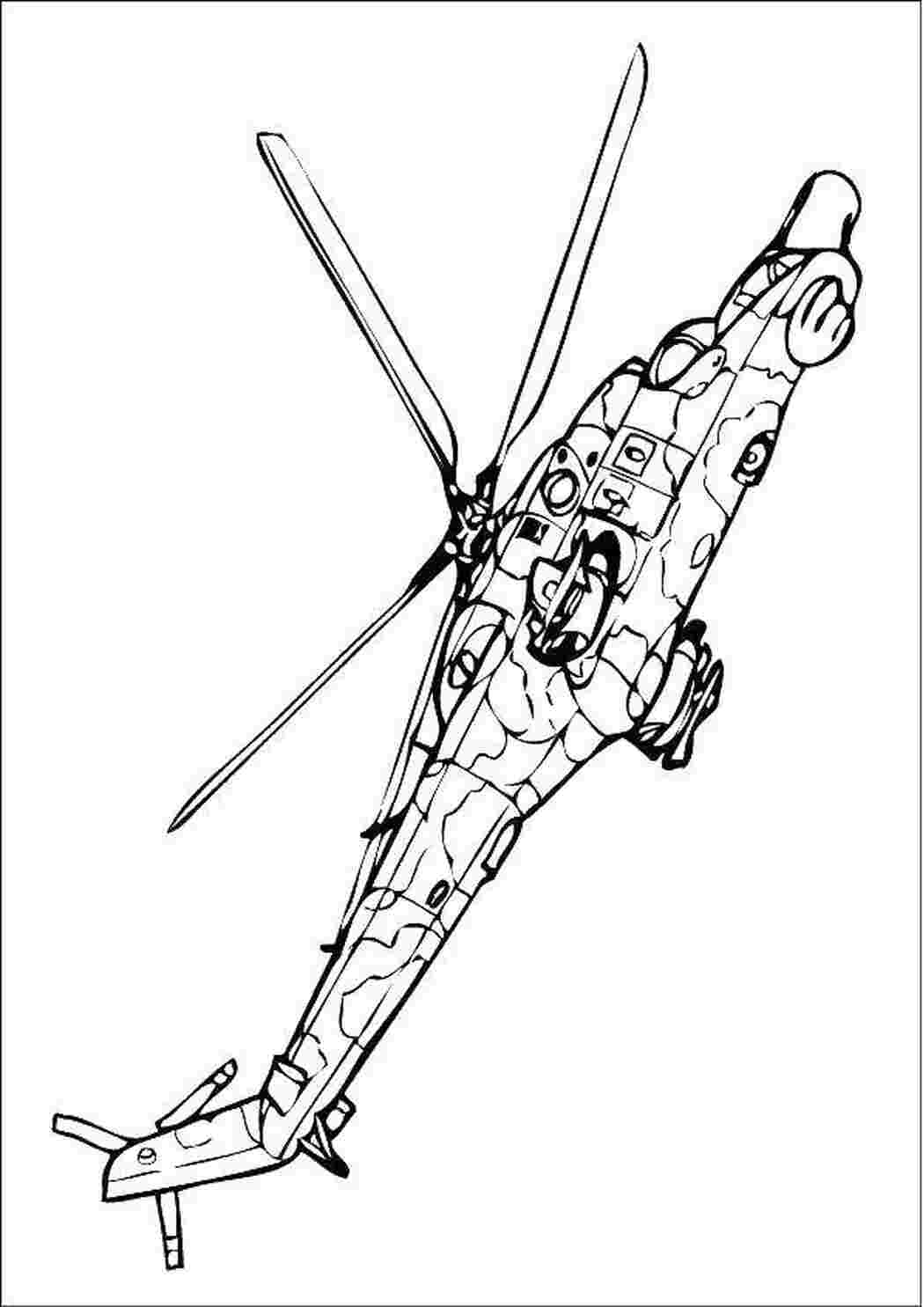 Раскраски Вертолет самолеты вертолет