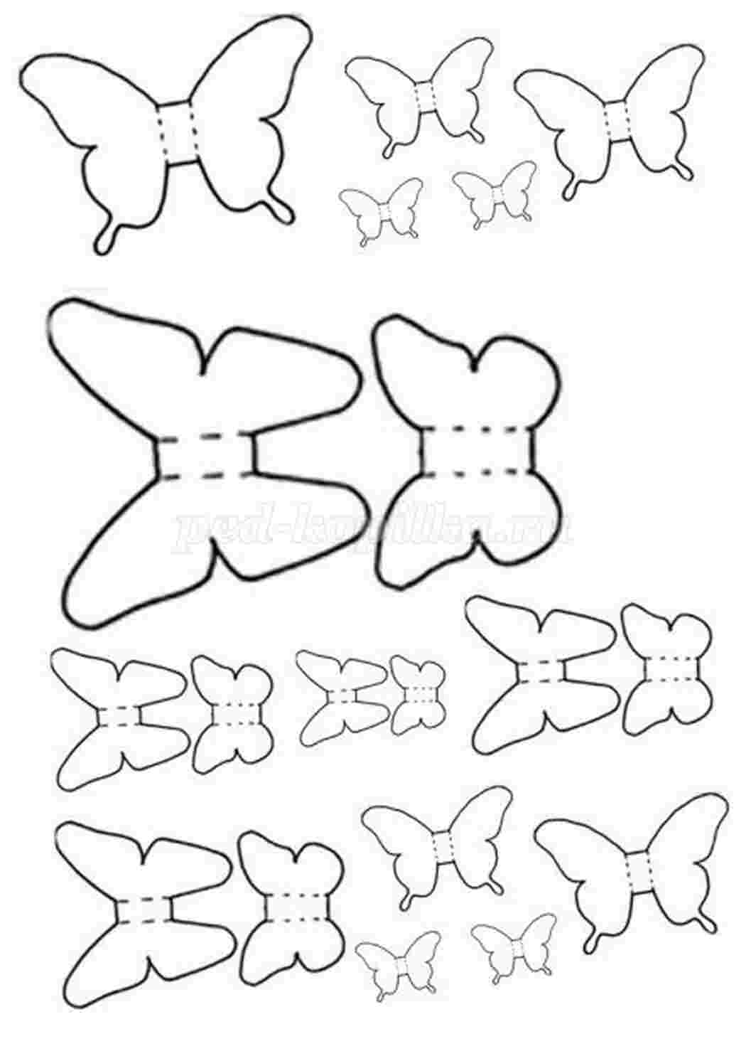Раскраски бабочки  Раскраски контуры насекомых для вырезания из бумаги для малышей