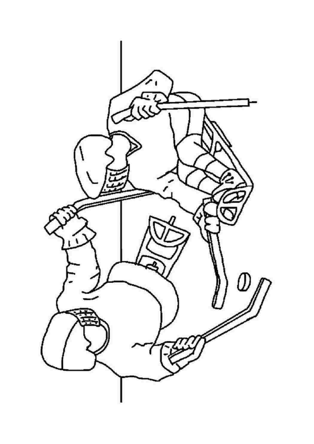 Хоккеисты Раскраска зима распечатать Раскраски на тему зима