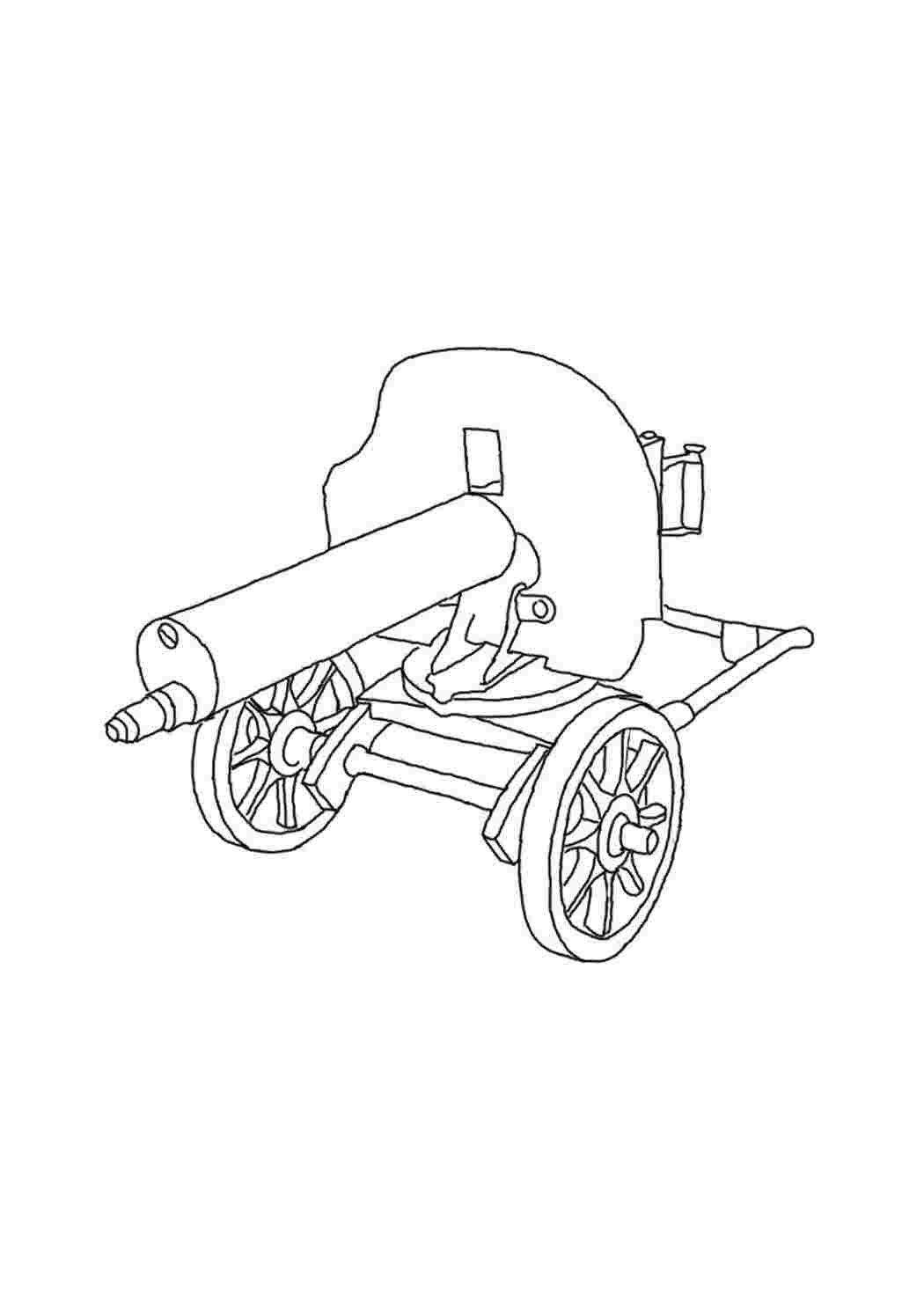 Раскраски картинки на рабочий стол онлайн Пулемет второй мировой Раскраски для мальчиков