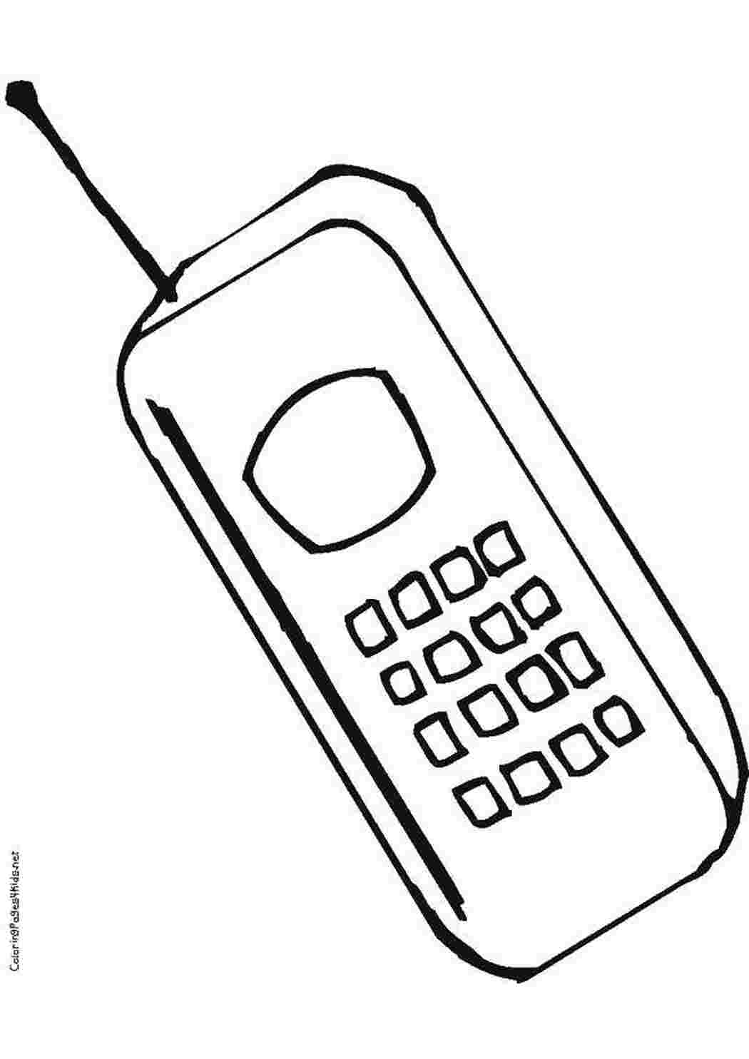 Раскраски Антенна и сотовый телефон раскраски телефон, антенна, кнопки