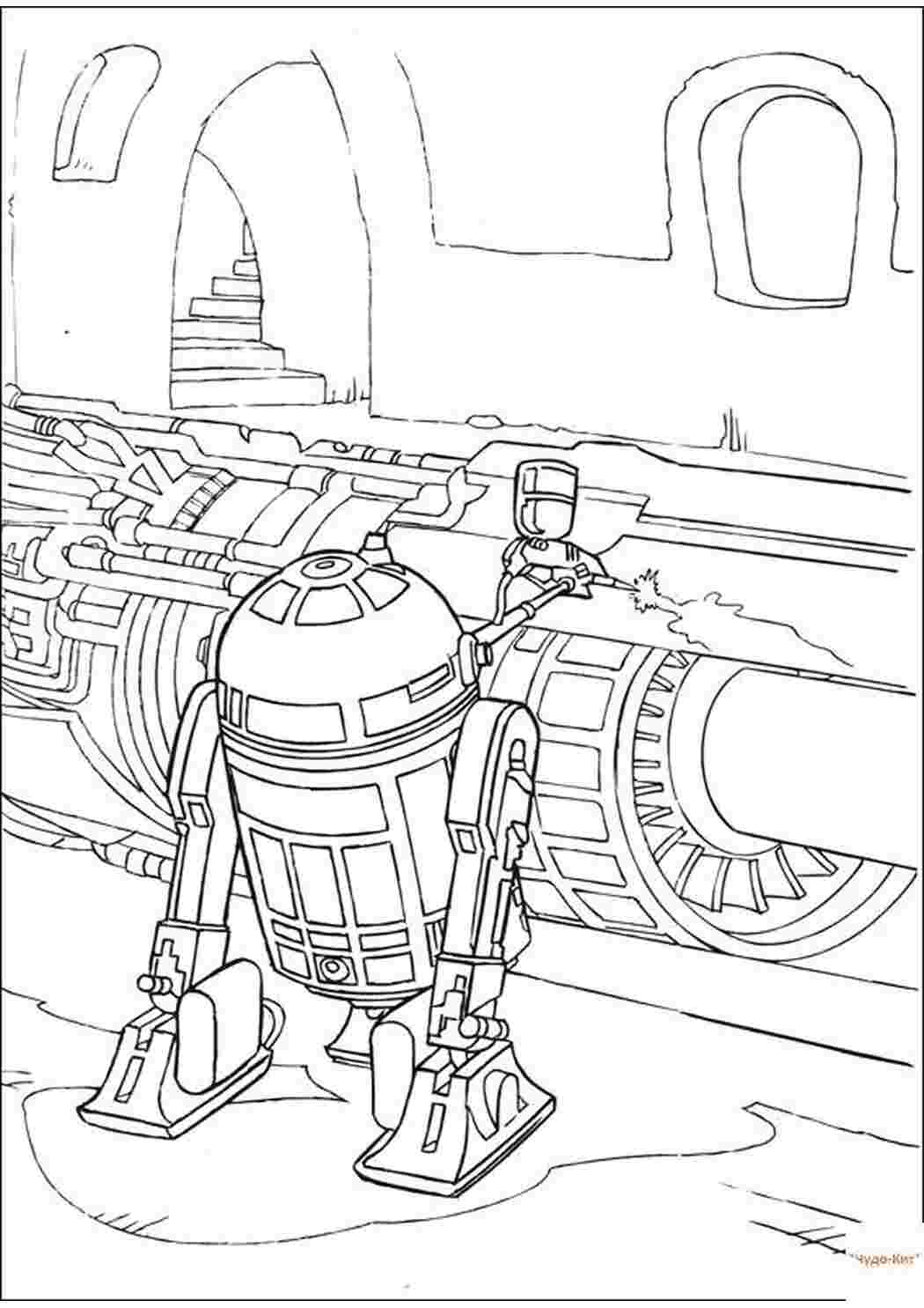 Раскраски R2D2 Звездные войны Звездные войны