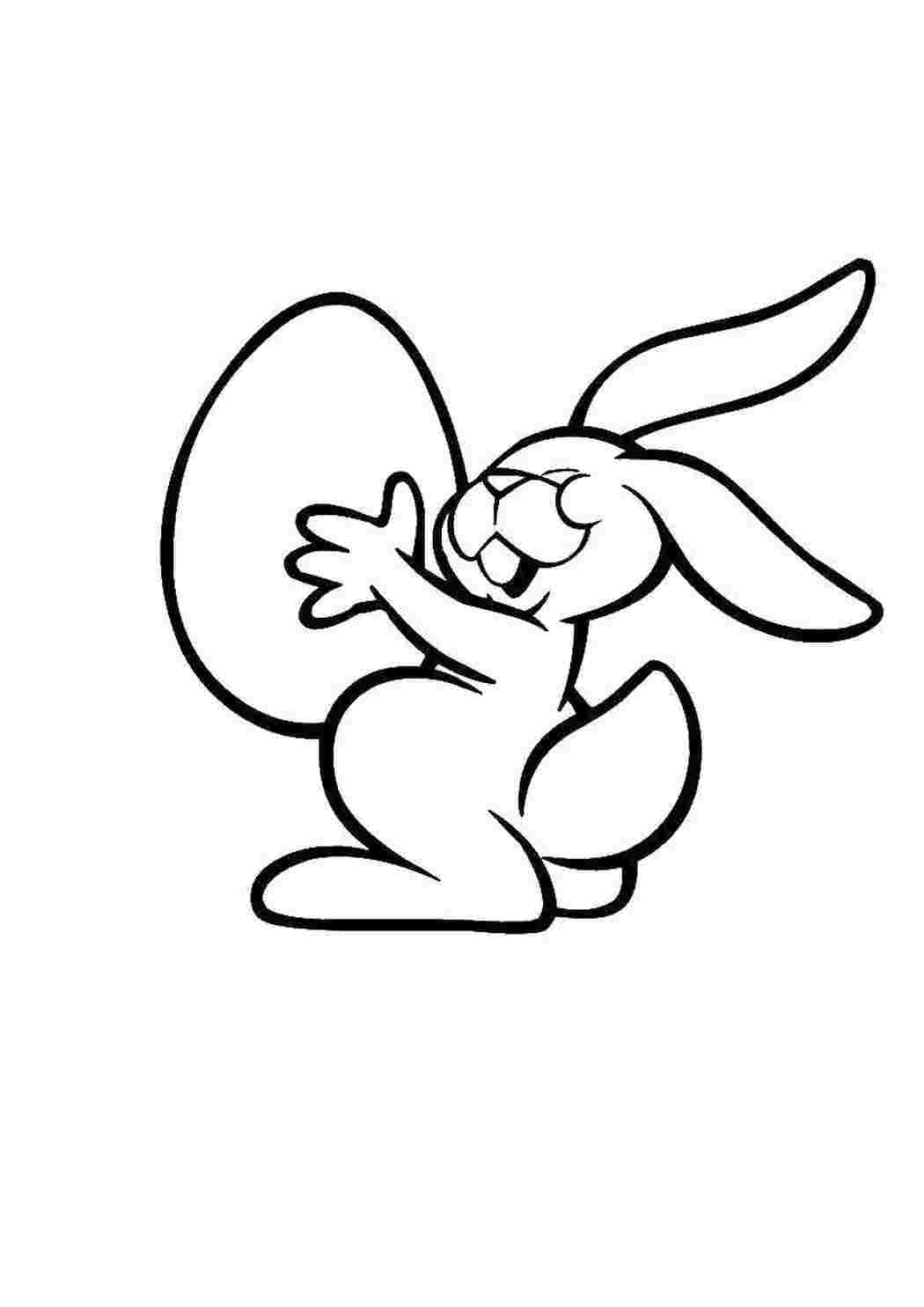 Раскраски Кролик обнимает яйцо кролик кролик, заяц, яйцо
