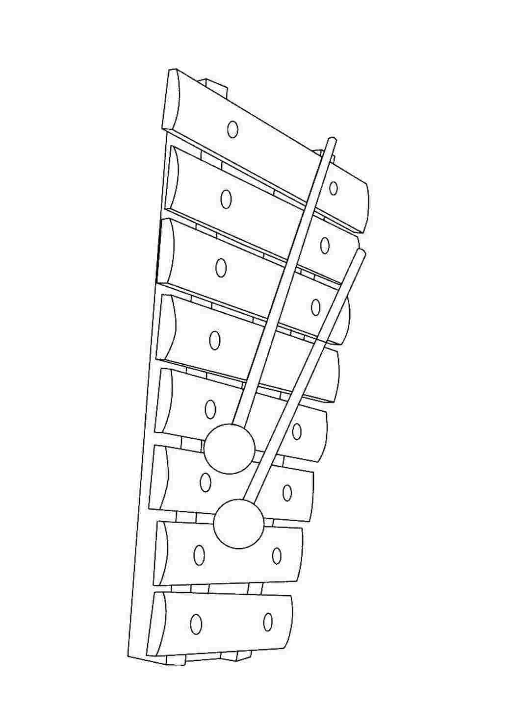 Раскраски Ксилофон музыкальные инструменты ксилофон, музыка