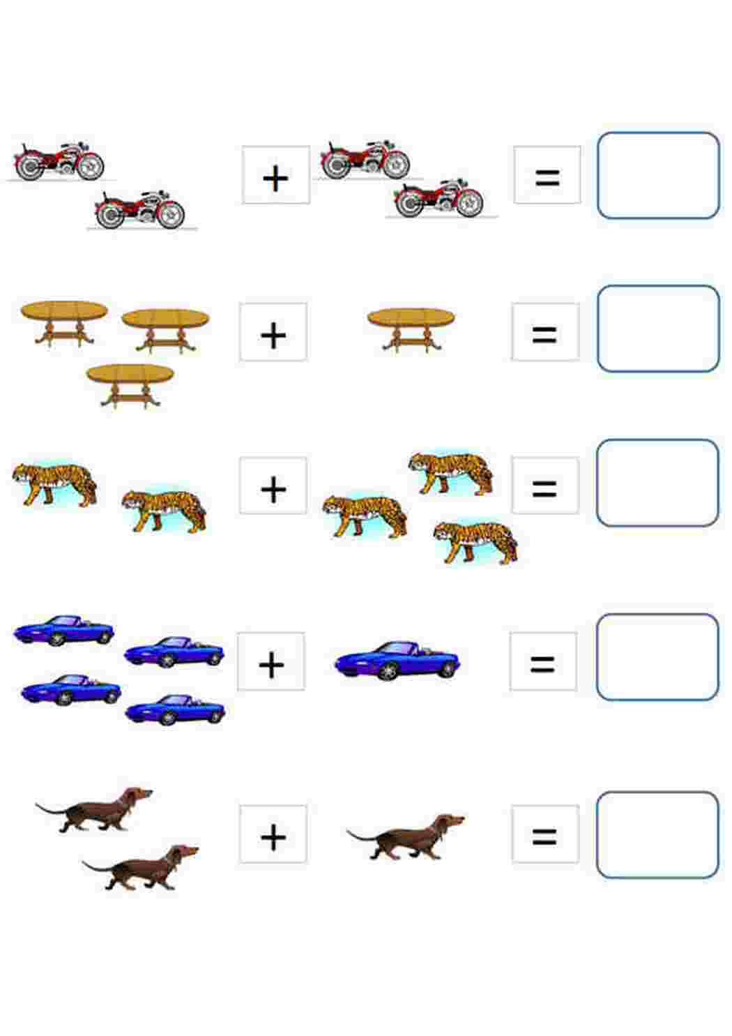 Раскраска примеры предметы. Задания по математике на сложение. Сосчитай  предметы и скажи сколько их в сумме.