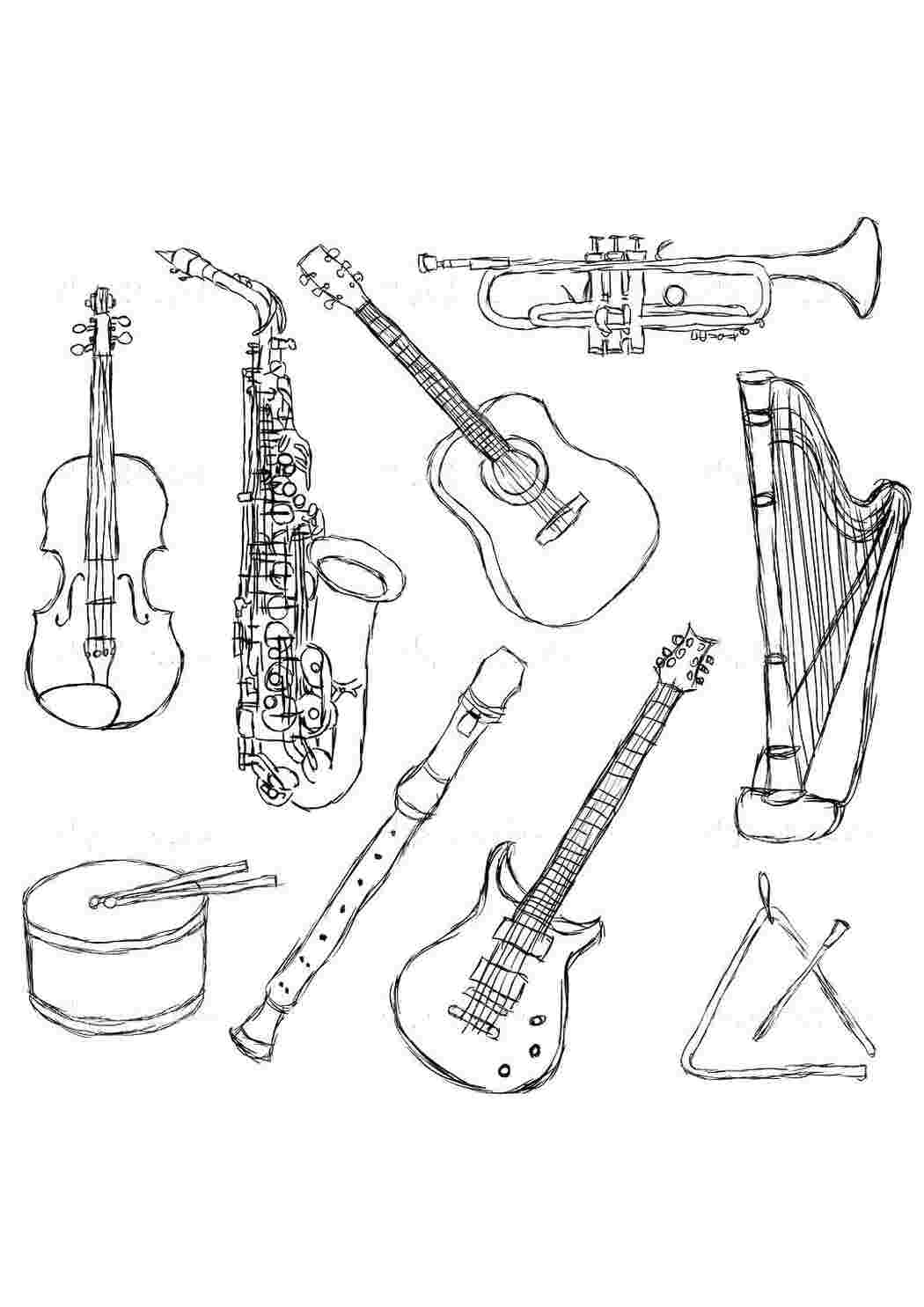 Раскраски Музыкальные инструменты Музыкальный инструмент Инструмент