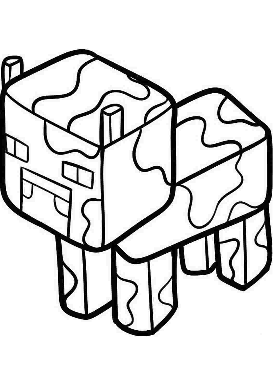 Майнкрафт коровка Скачать раскраски для мальчиков