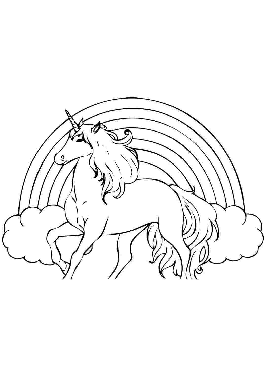 Раскраски Единорог на радуге Животные единорог, пони