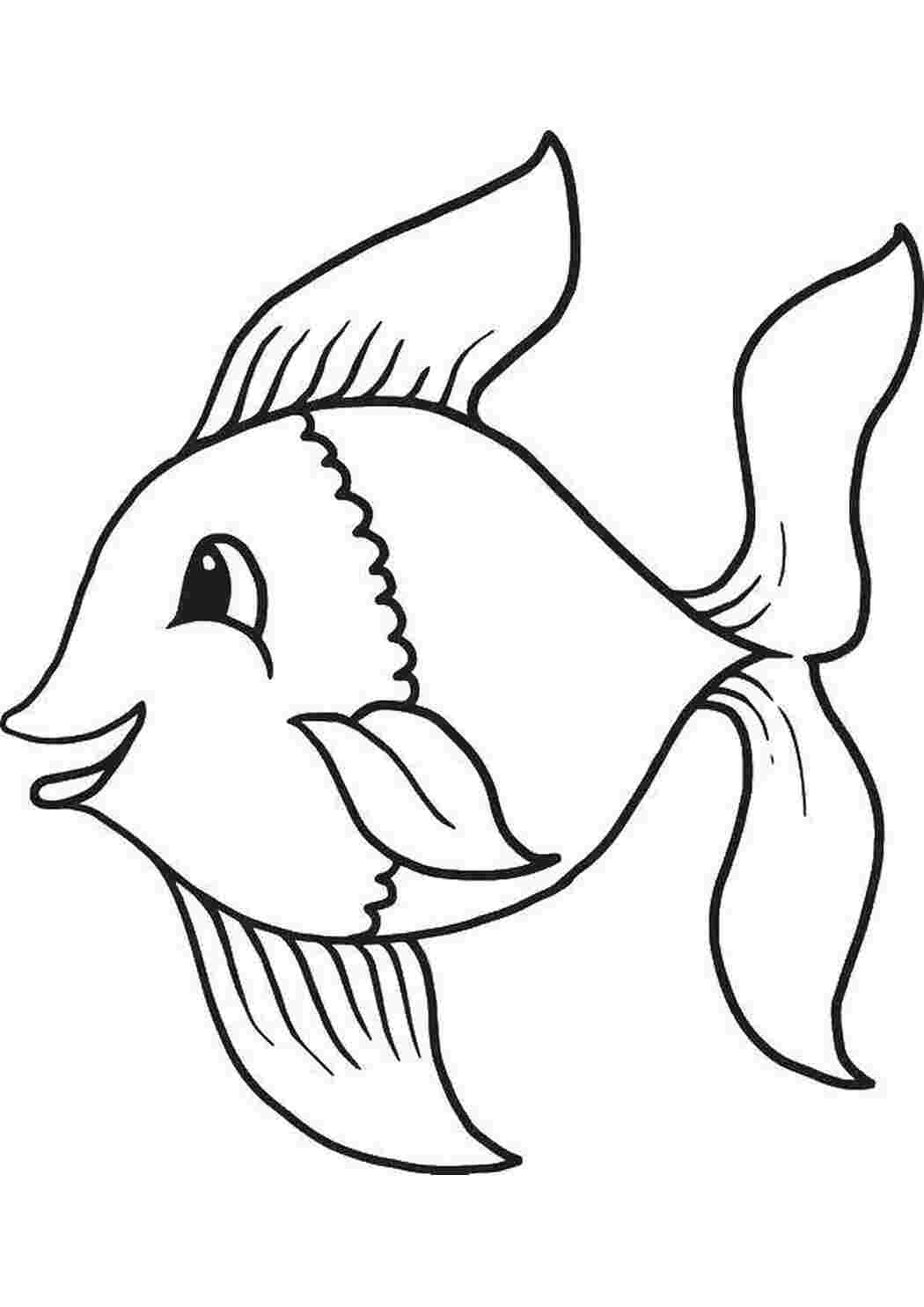Раскраски Милая рыбка рыбы рыбы, рыбки
