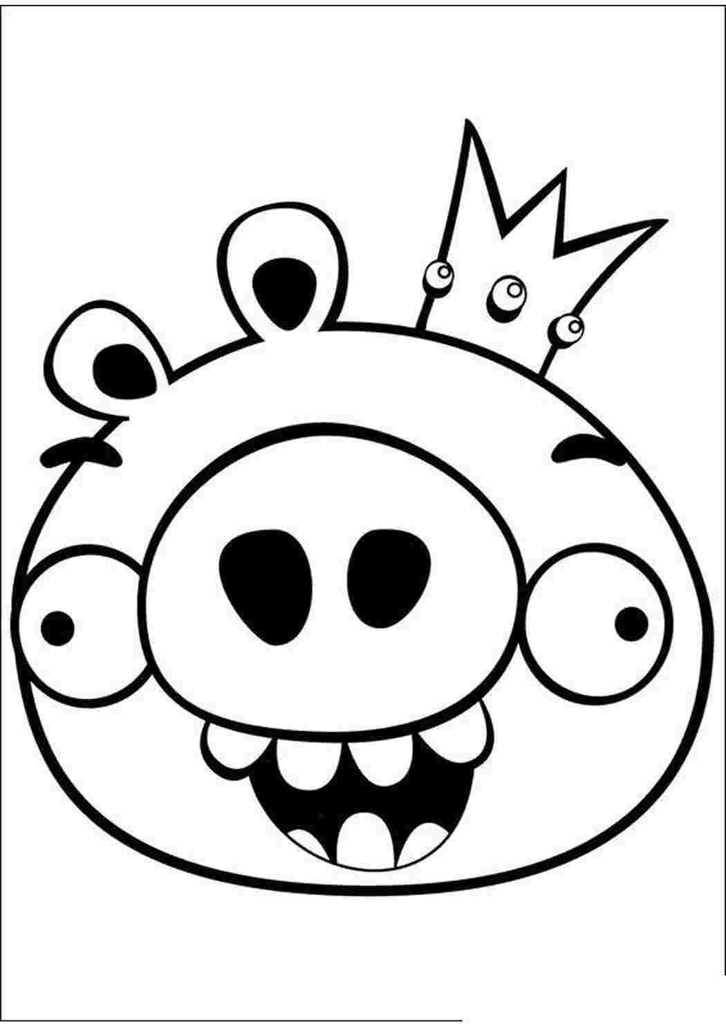 Раскраски картинки на рабочий стол онлайн Angry birds злые птички, поросенок в короне Раскраски для детей мальчиков
