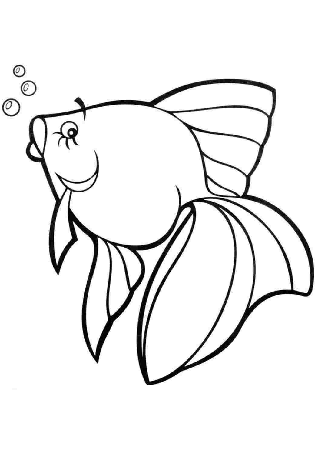 Раскраска рыбка для детей в детский сад распечатать