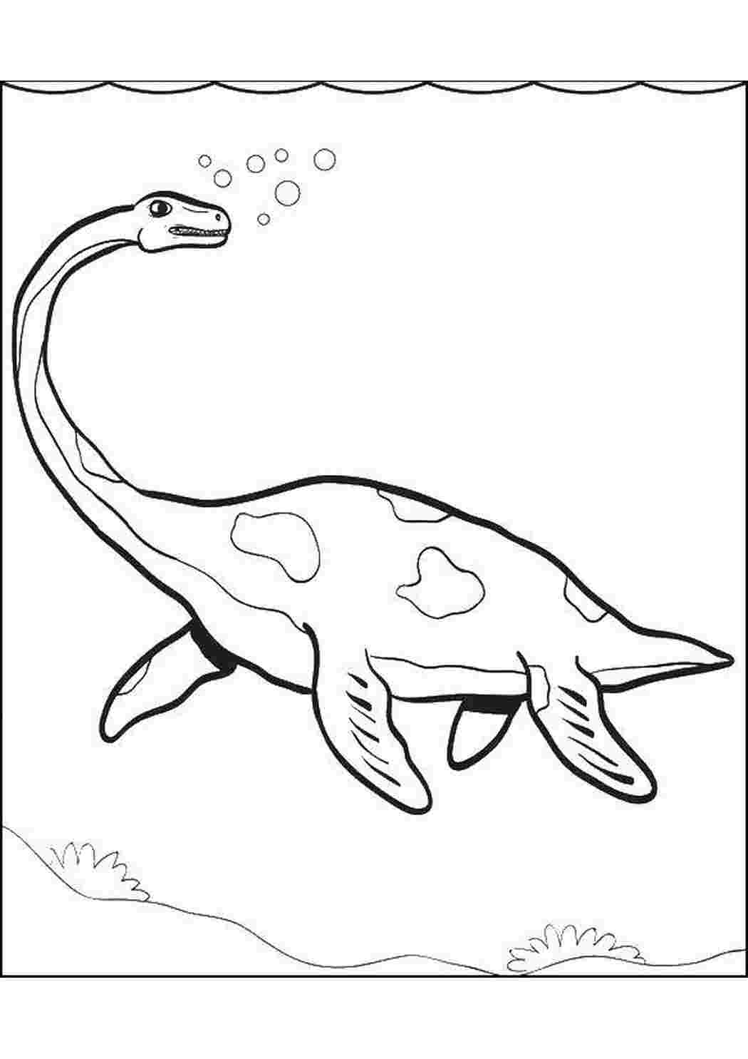Раскраски Подводный динозавр динозавр Динозавры
