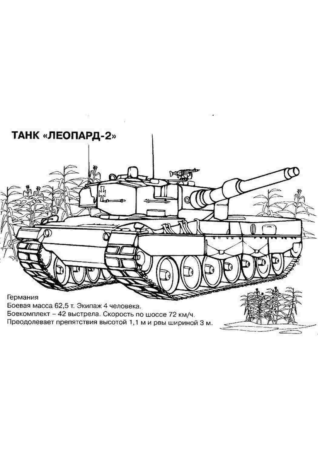 Раскраски Танк леопард военные раскраски танк
