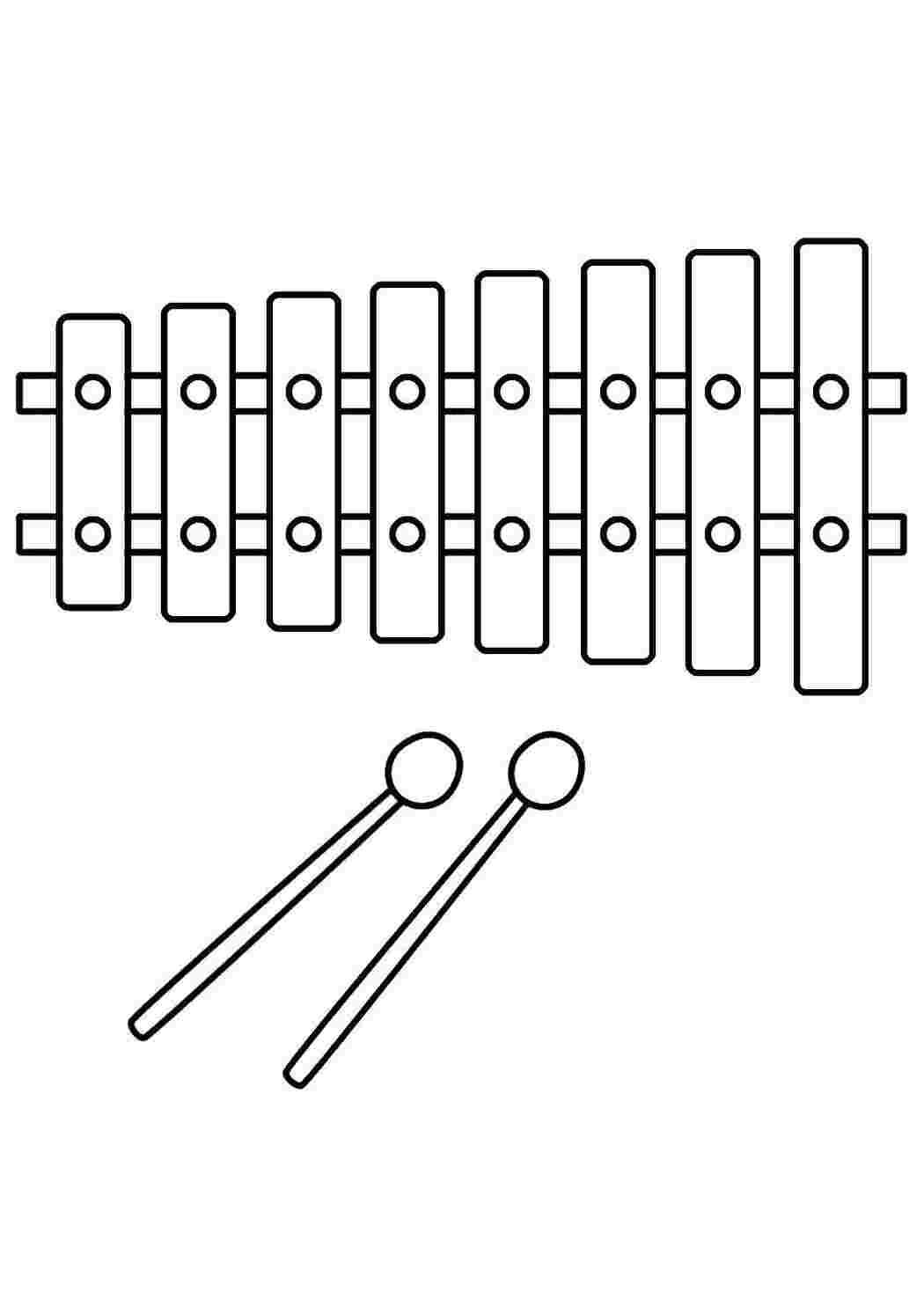 Раскраски Ксилофон Музыка музыкальные инструменты, ксилофон, музыка