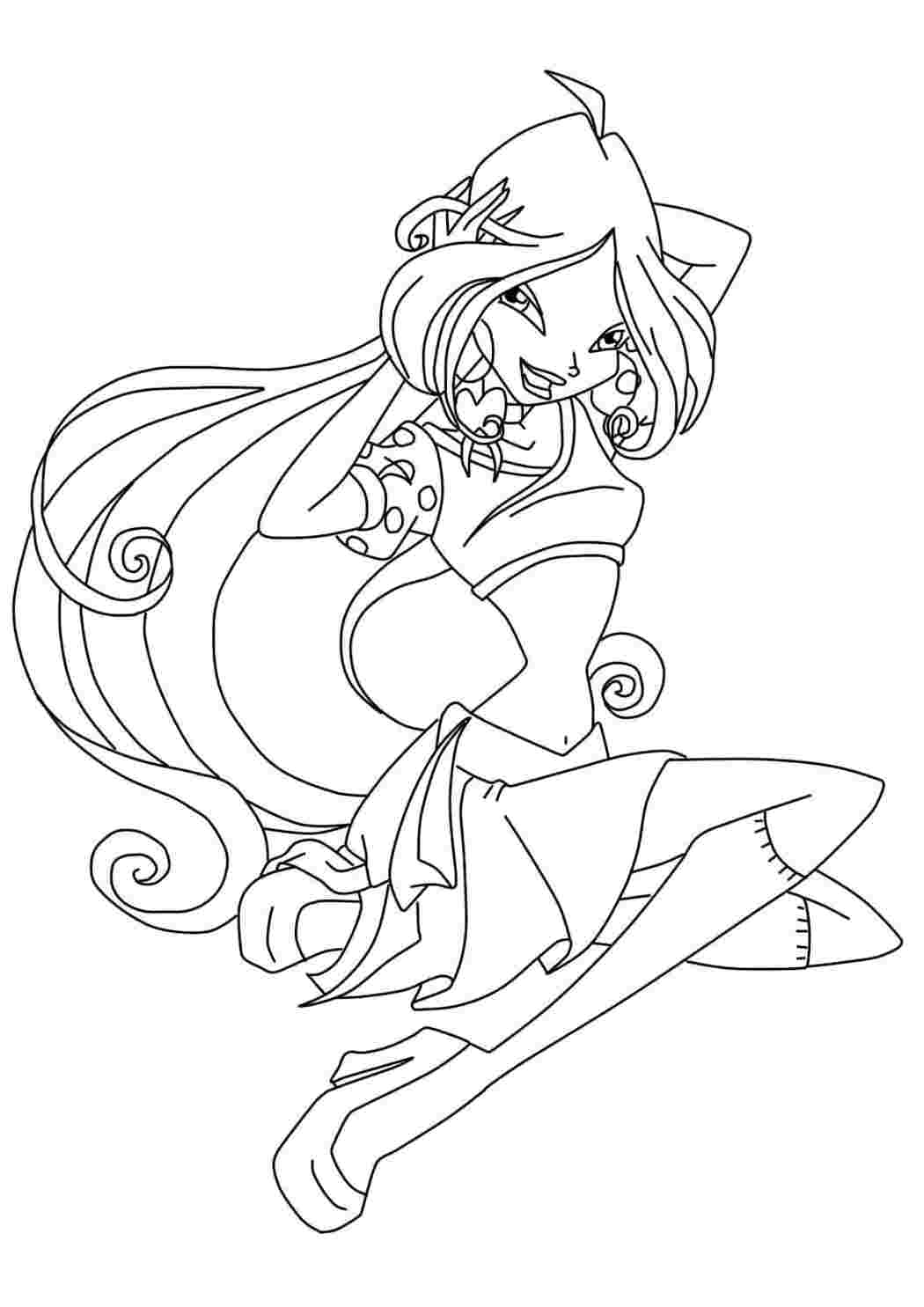 Раскраски Счастливая Флора Клуб Винкс Winx club Флора