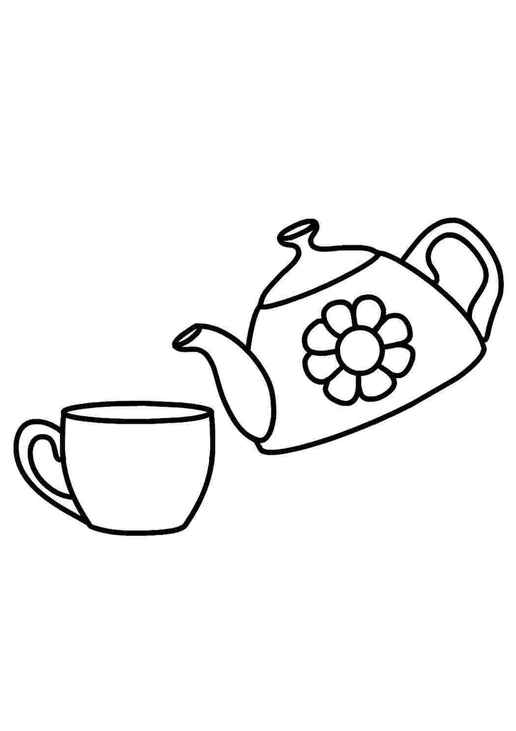 Раскраски Чайник с Чашкой чайник чайник