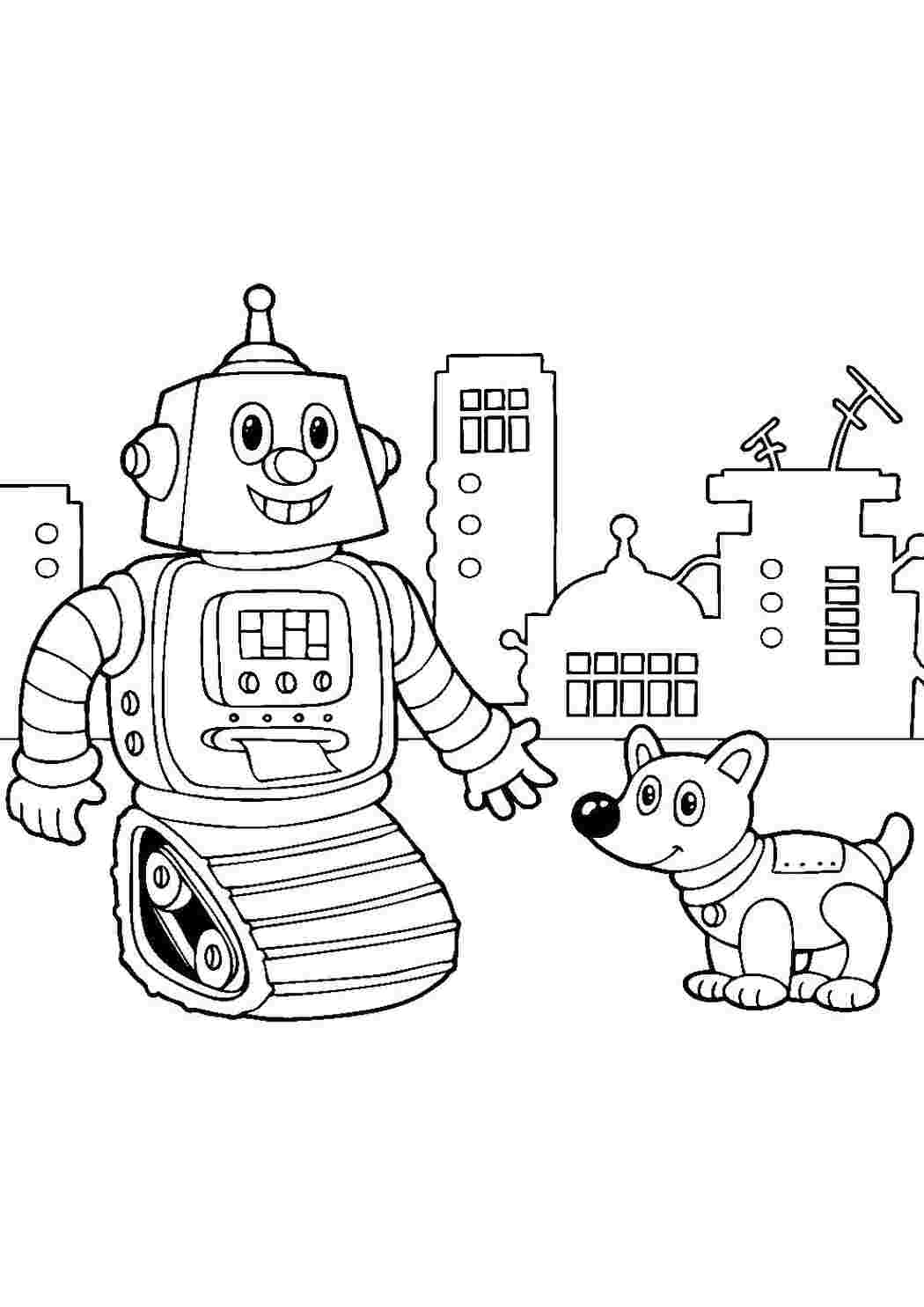 Раскраски Роботы раскраски для малышей Робот Робот