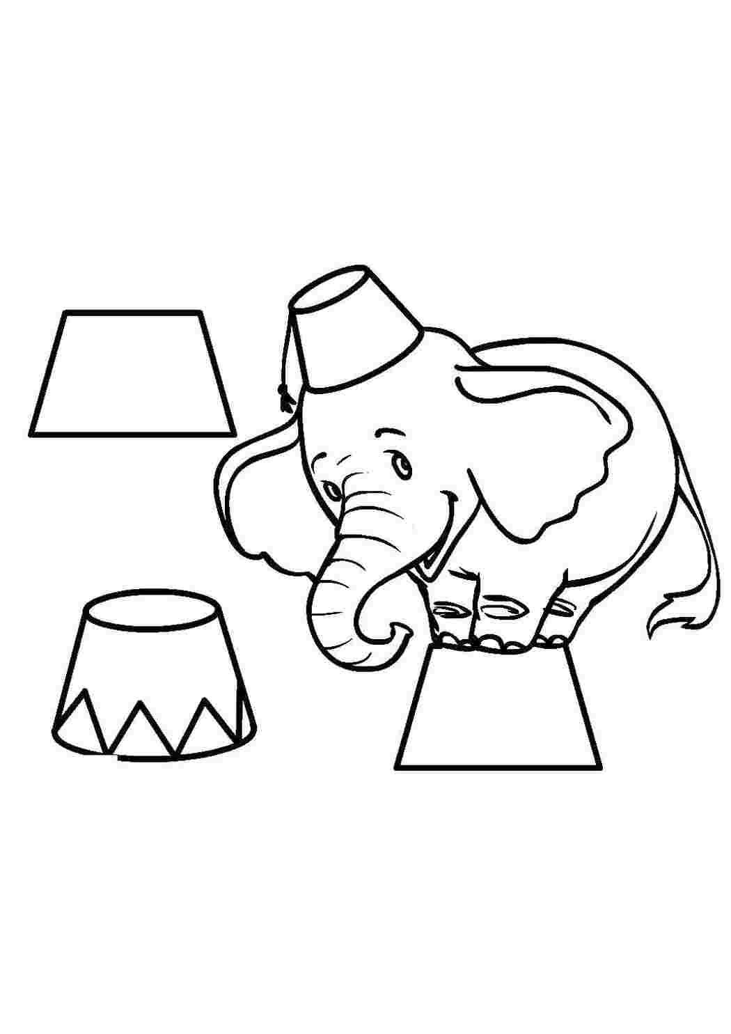 Раскраски Цирковой слоник Животные Животные, слоненок