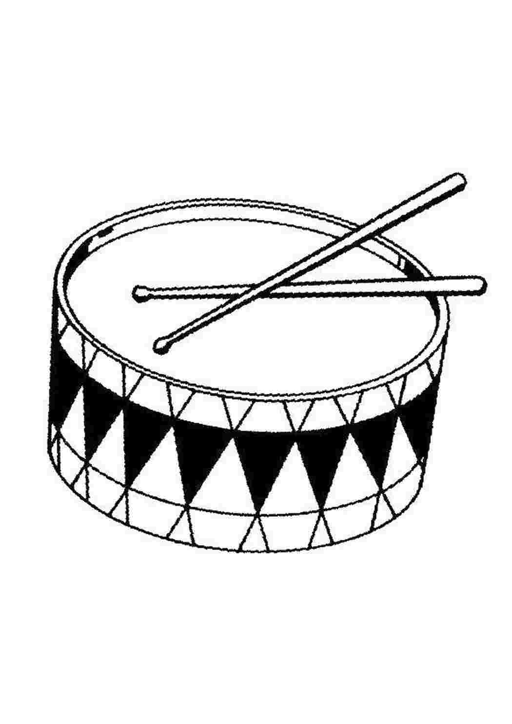 Раскраски Барабан барабан музыкальный инструмент, барабан