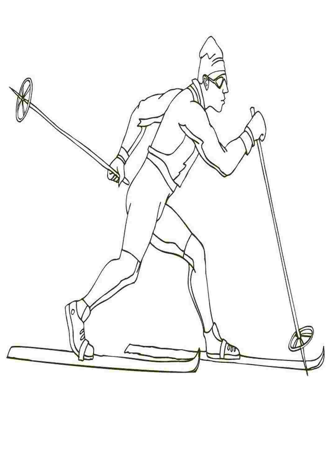 Лыжи рисунок для детей карандашом (46 фото)