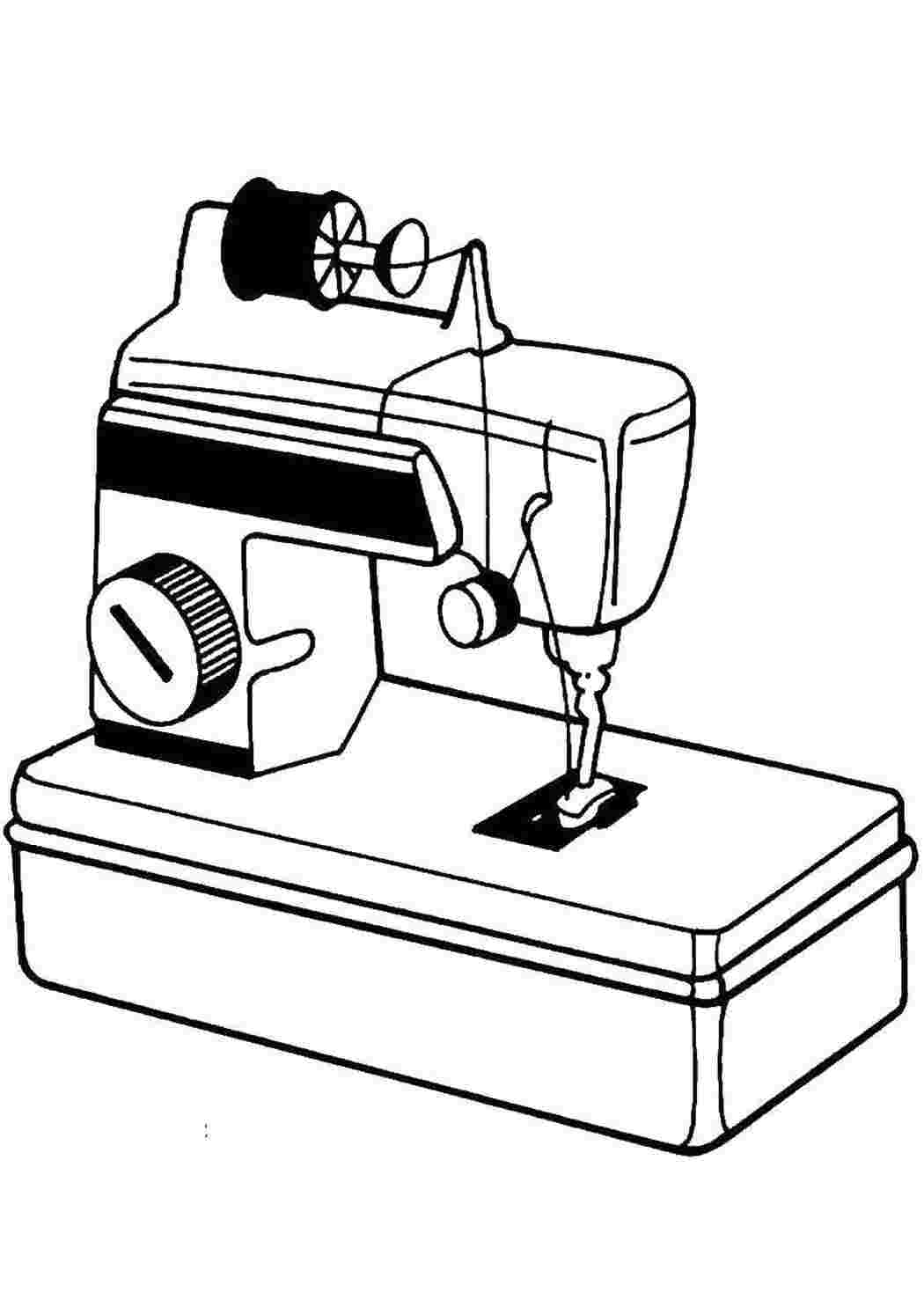 Раскраска техника машинка. Швейная машинка