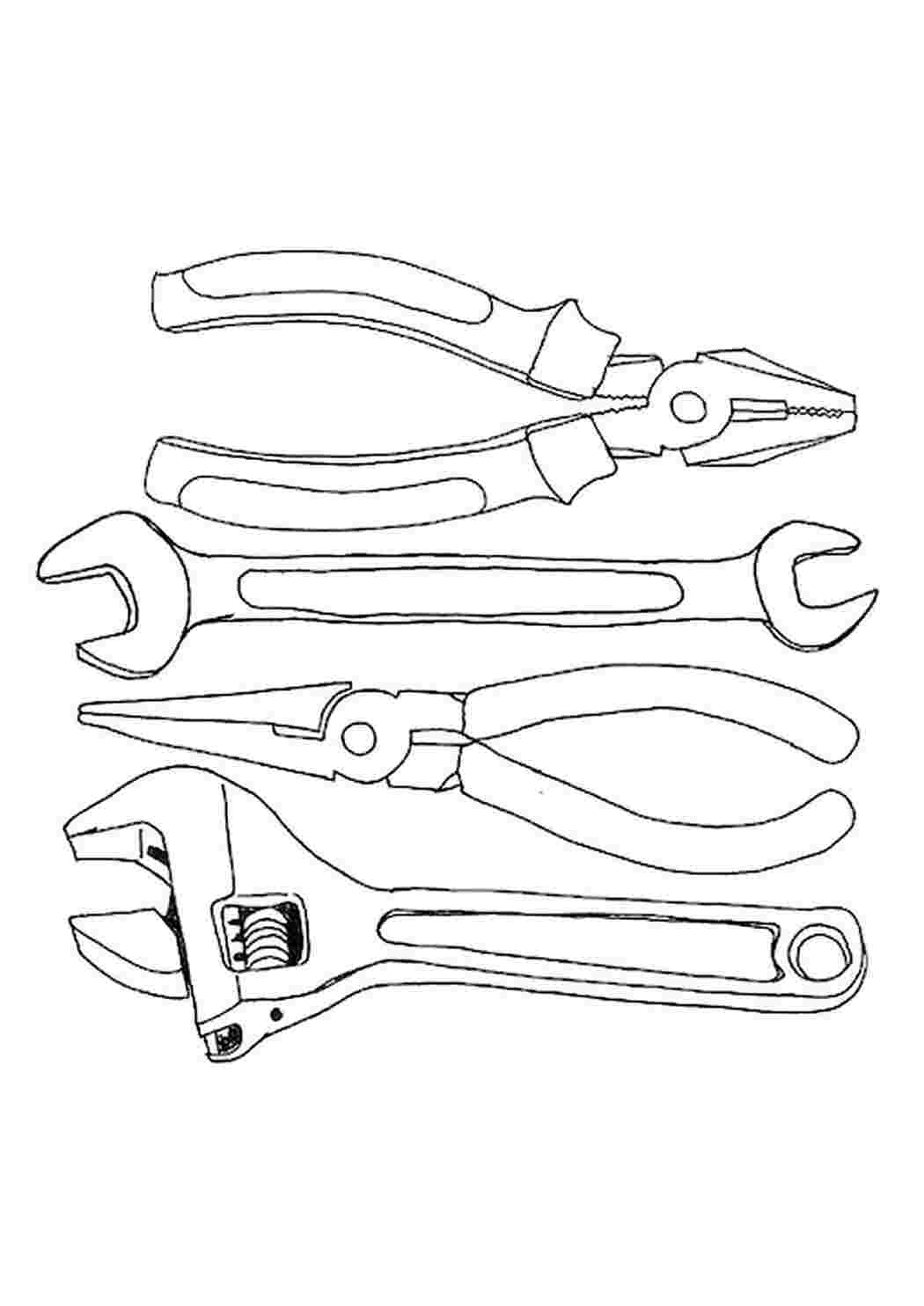 Раскраски Для мальчиков Инструменты  Для мальчиков, Инструменты, Раскраска для мальчиков, Инструменты, Пассатижи, Гаечный ключ, Клещи, Разводной ключ.jpg