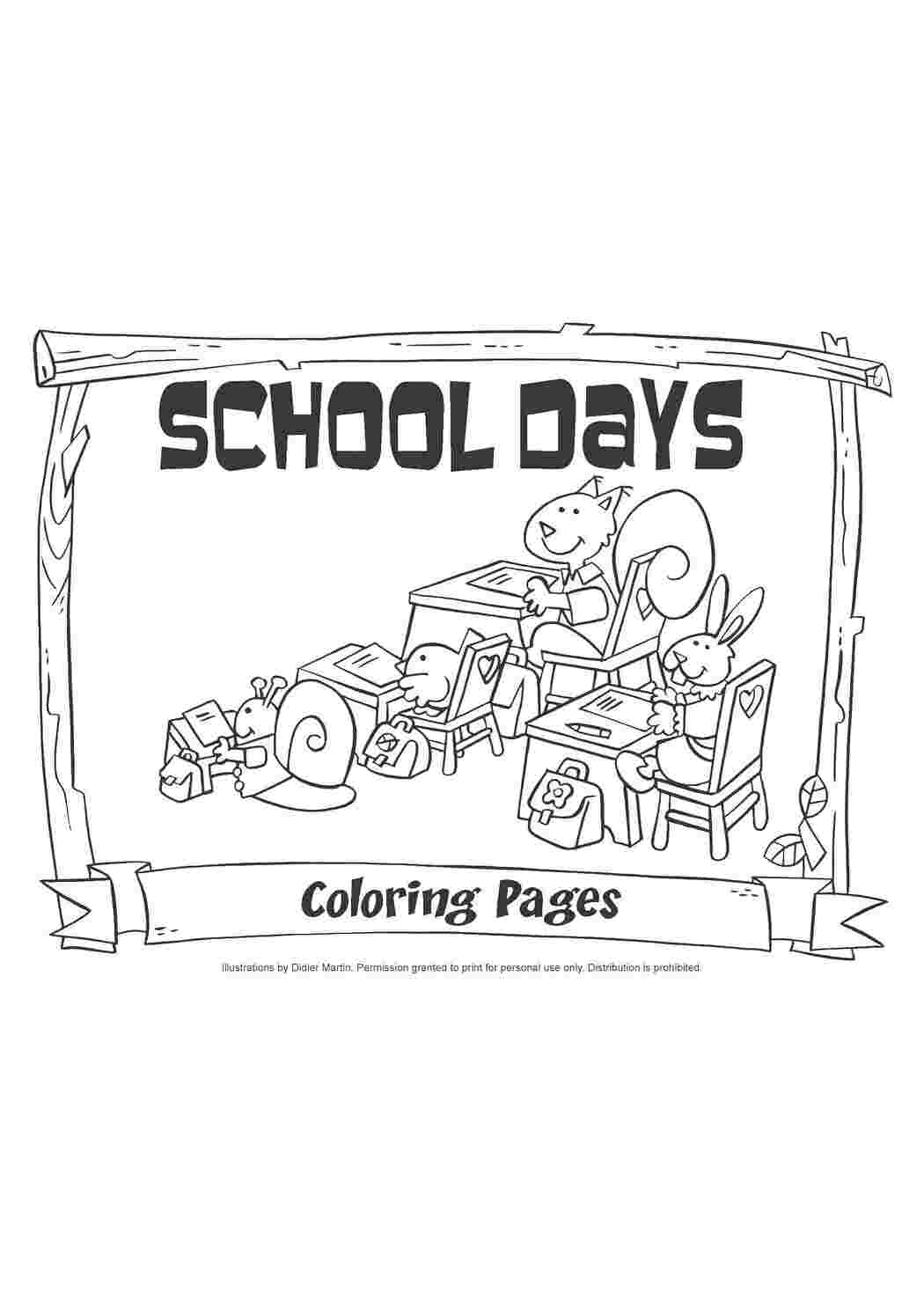 Раскраски Школьные дни школа Школа, класс, урок, дети