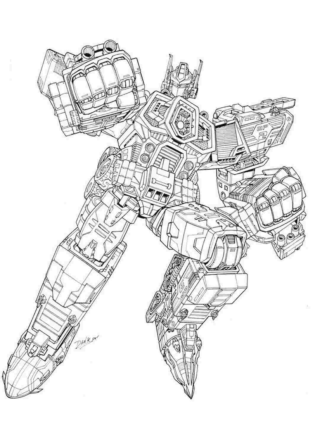 Раскраски картинки на рабочий стол онлайн Трансформер бьет Раскраски для мальчиков
