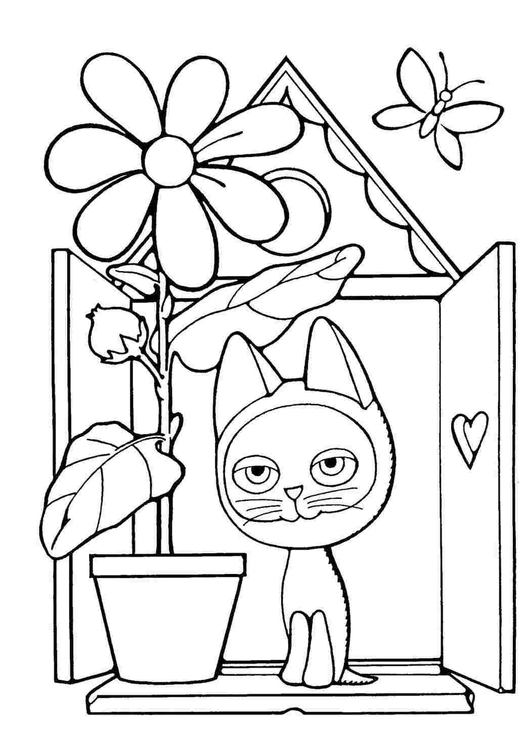 Раскраски Котенок по имени гав Советские раскраски кот, кошка