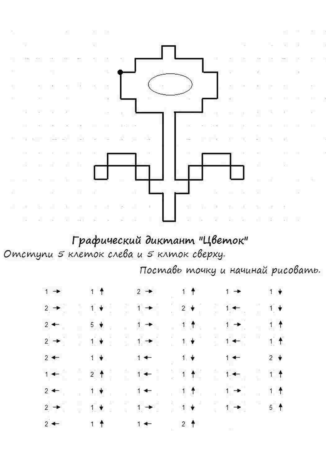графический диктант цветок, учимся рисовать
