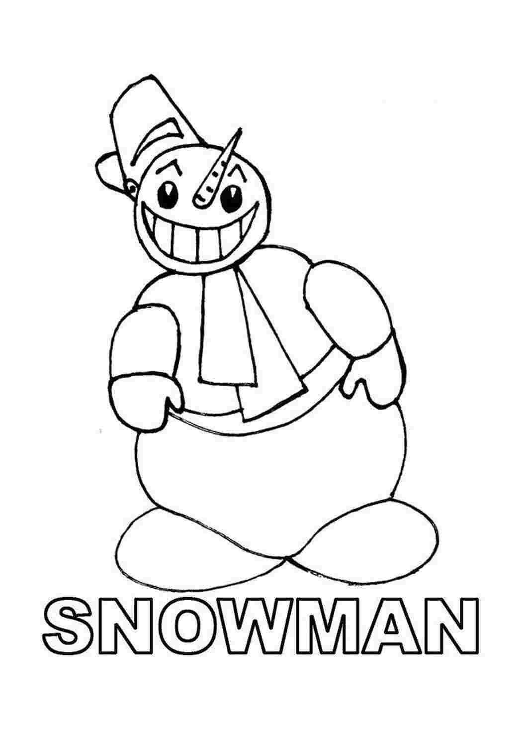 Раскраски Снеговик на английском Английский Алфавит, буквы, слова