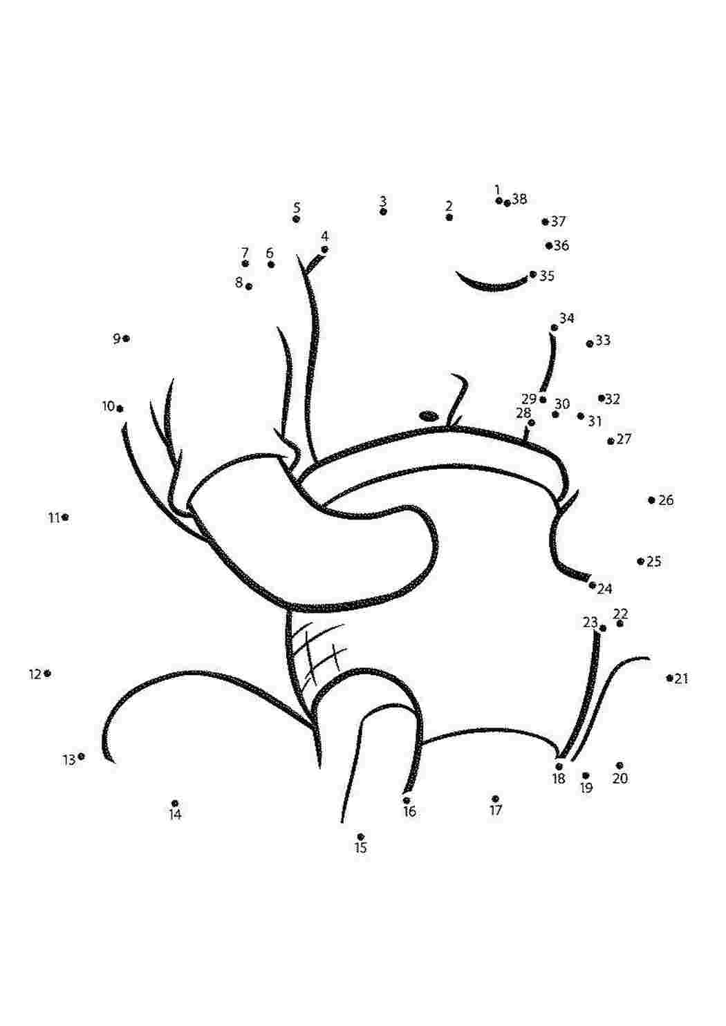 Нарисуй по точкам по точкам, по номерам, Винни Пух