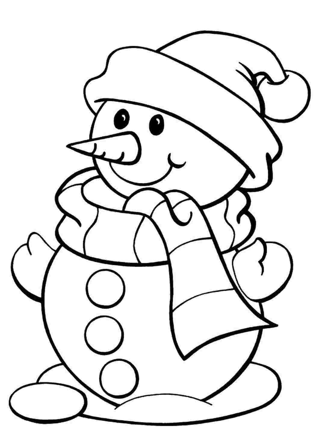 Раскраски Тепло одетый человек раскраски зима Снеговик, снег, зима