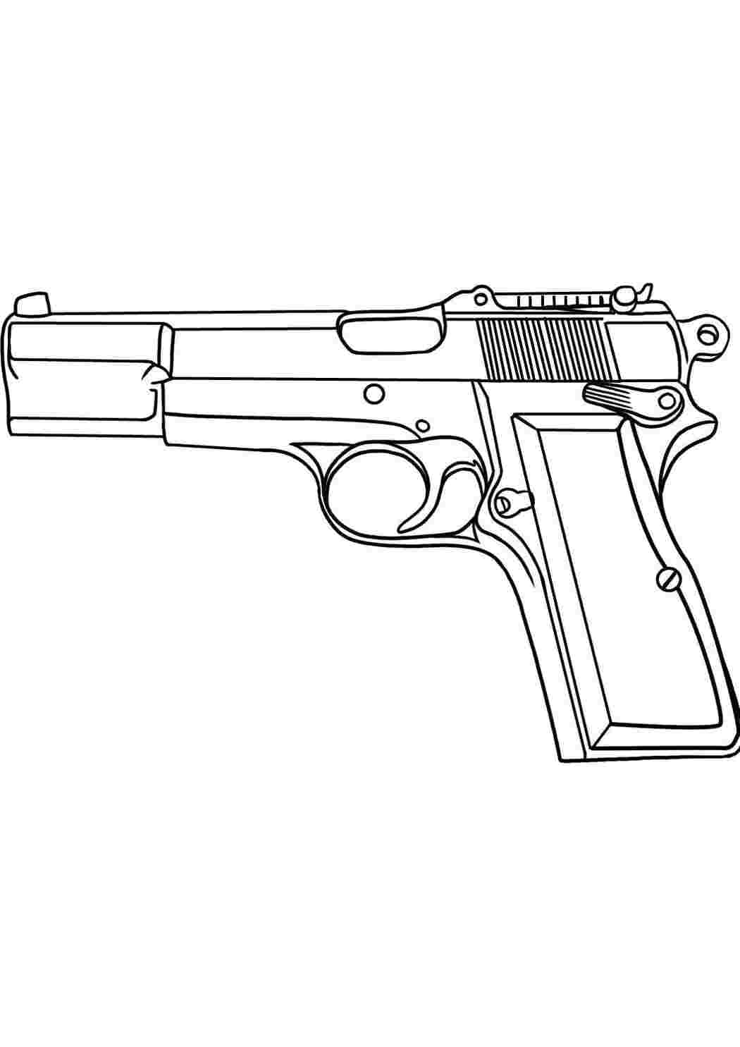 Раскраски Пистолет пистолет Оружие