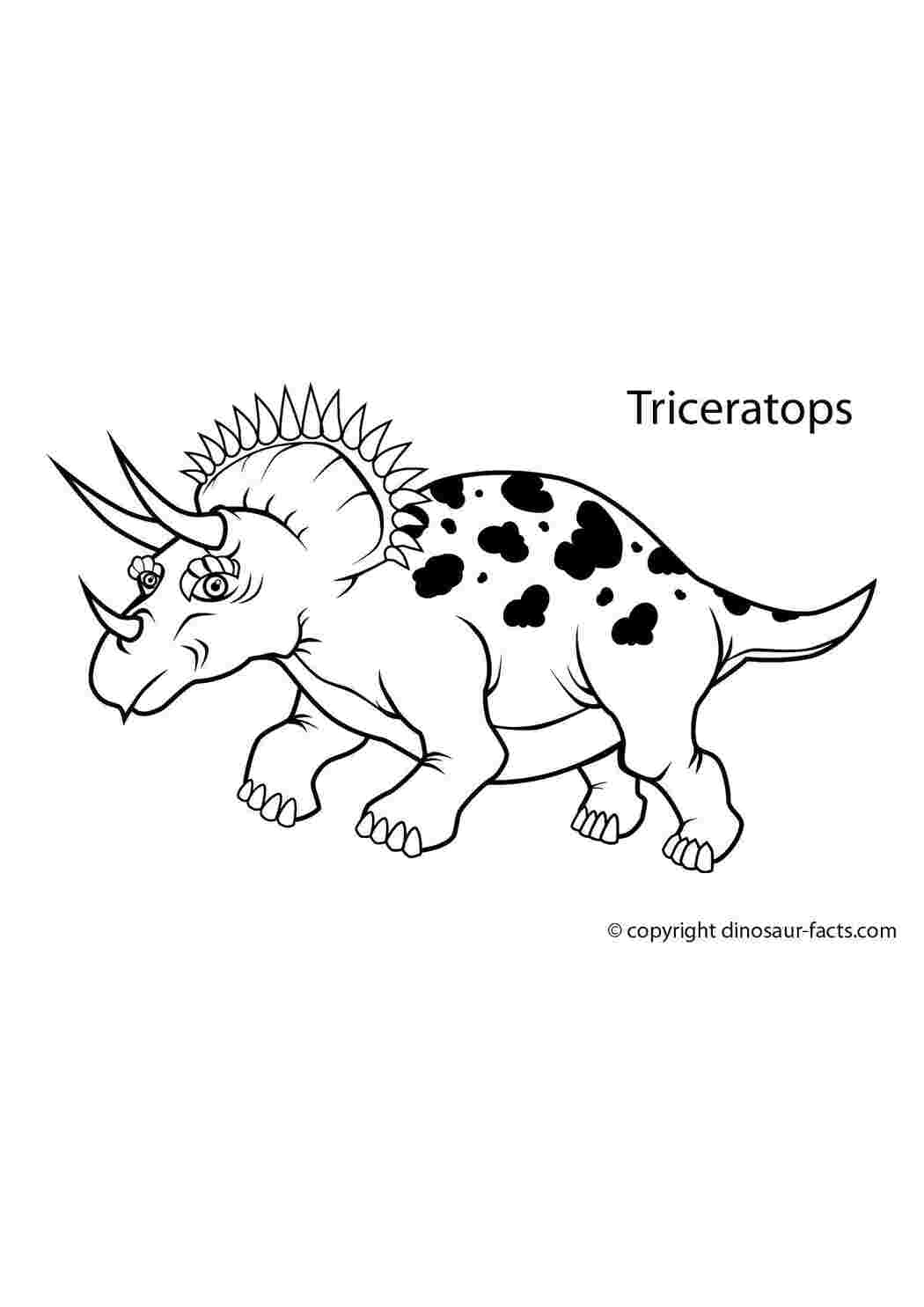 Раскраски Трицератопс с рогами динозавр трицерапторс, динозавр