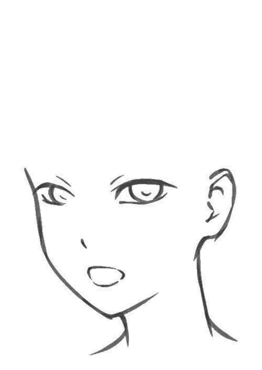 Раскраски Рисуем аниме лицо аниме лица аниме, рисуем, тело, лицо