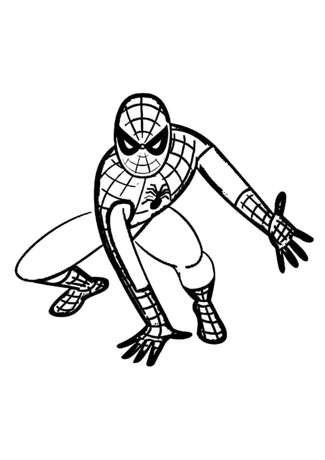Человек-паук Раскраски скачать и распечатать бесплатно.