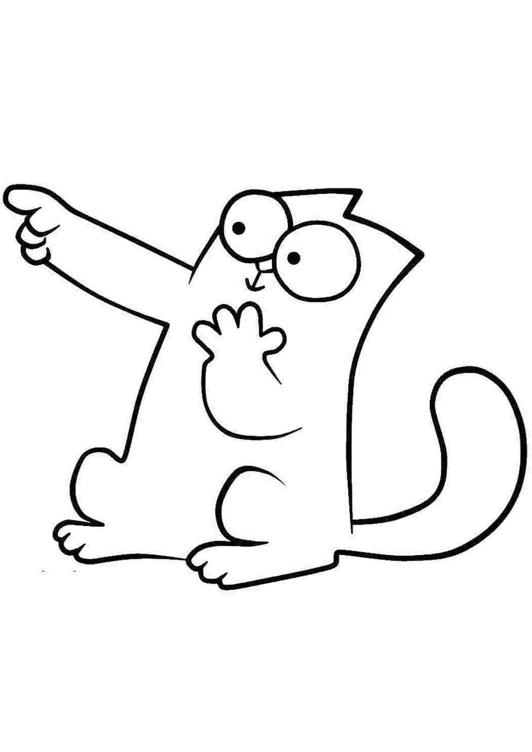 Раскраски Кот саймона кот саймона мультфильм, Кот саймона