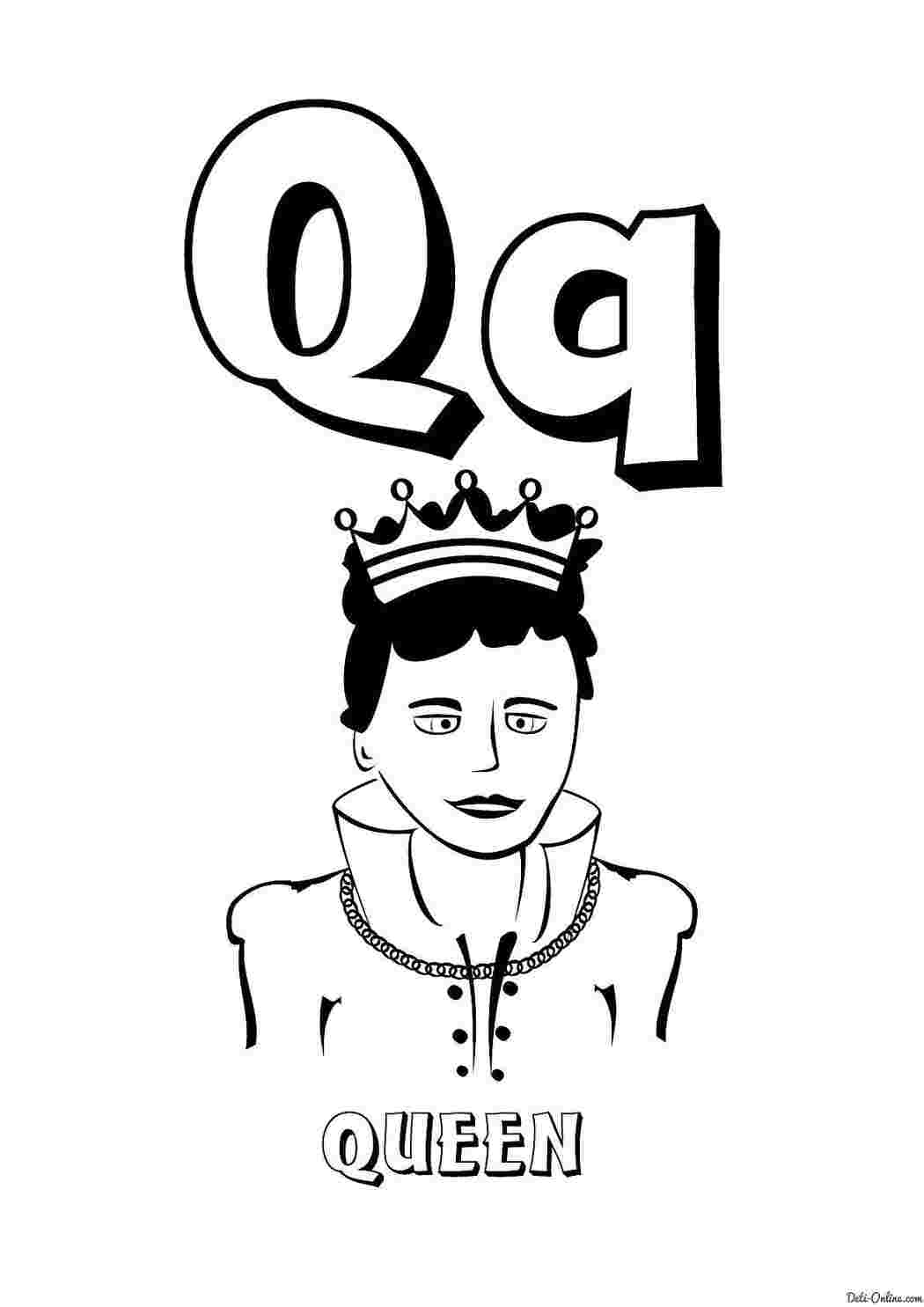 Раскраски Letter q Английский letter Q, queen