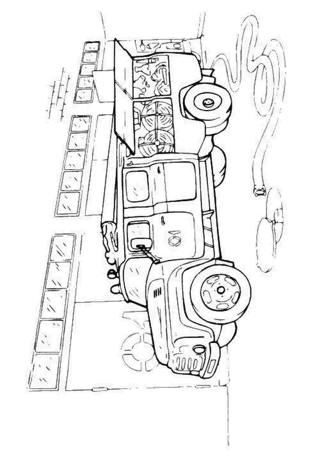 Раскраски Машина пожарных пожарная машина пожарная машина, пожарные, пожар